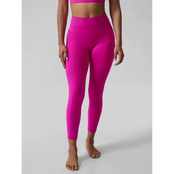 Athleta Salutation Stash High Waisted 7/8 Tight Leggings Hot Pink XS - Picture 1 of 6